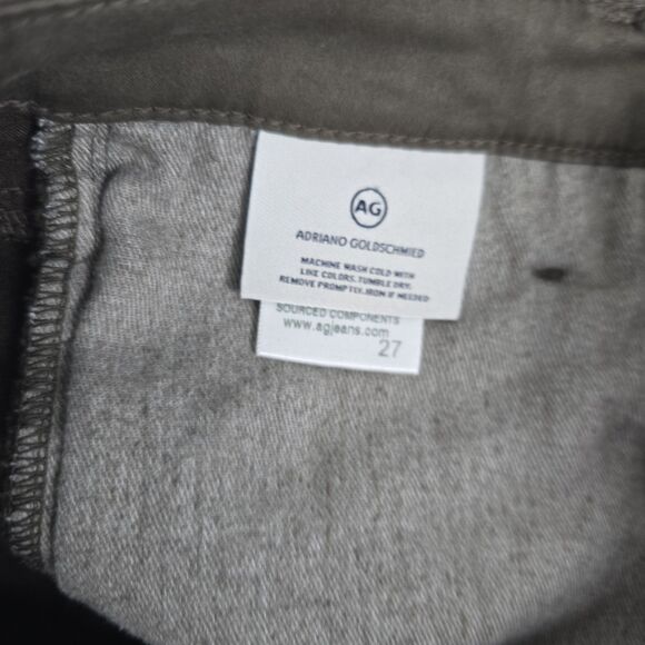 AG Adriano Goldschmied The Legging Ankle Moto Pants Women 27 Dark Olive Coated - Picture 8 of 9